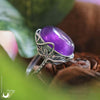 Bague "Myrrha" Améthyste en Argent 925, ajustable - Illustrations & Bijoux fantaisie ClairObscur Art