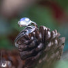 Bague "Plume" Labradorite en Argent 925, ajustable - Illustrations & Bijoux fantaisie ClairObscur Art