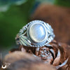 Bague "Swan" Labradorite ajustable, en Argent 925 - Illustrations & Bijoux fantaisie ClairObscur Art