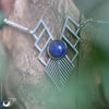 Collier "Athena" Lapis lazuli, acier inoxydable - Illustrations & Bijoux fantaisie ClairObscur Art