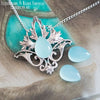 Collier Elfique "Elwing" Calcédoine Aqua - Illustrations & Bijoux fantaisie ClairObscur Art