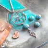 Collier "Fleur de Vie" Turquoise - Illustrations & Bijoux fantaisie ClairObscur Art