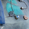 Collier Lotus Labradorite. Acier inoxydable et Argent 925 - Illustrations & Bijoux fantaisie ClairObscur Art