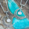 Collier "Luna" Pierre de Lune Arc-en-ciel - Illustrations & Bijoux fantaisie ClairObscur Art