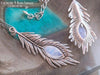 Collier "Plume" Pierre de Lune Arc-en-ciel - Illustrations & Bijoux fantaisie ClairObscur Art