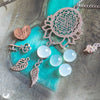 Collier "Sri Yantra Lotus" Calcédoine aqua - Illustrations & Bijoux fantaisie ClairObscur Art