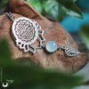 Collier "Sri Yantra Lotus" Calcédoine aqua personnalisable - Illustrations & Bijoux fantaisie ClairObscur Art