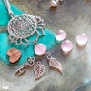 Collier "Sri Yantra Lotus" Quartz rose personnalisable - Illustrations & Bijoux fantaisie ClairObscur Art