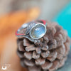 [Dernier exemplaire !] Bague "Flore" ajustable, en Argent 925 - Labradorite - Illustrations & Bijoux fantaisie ClairObscur Art