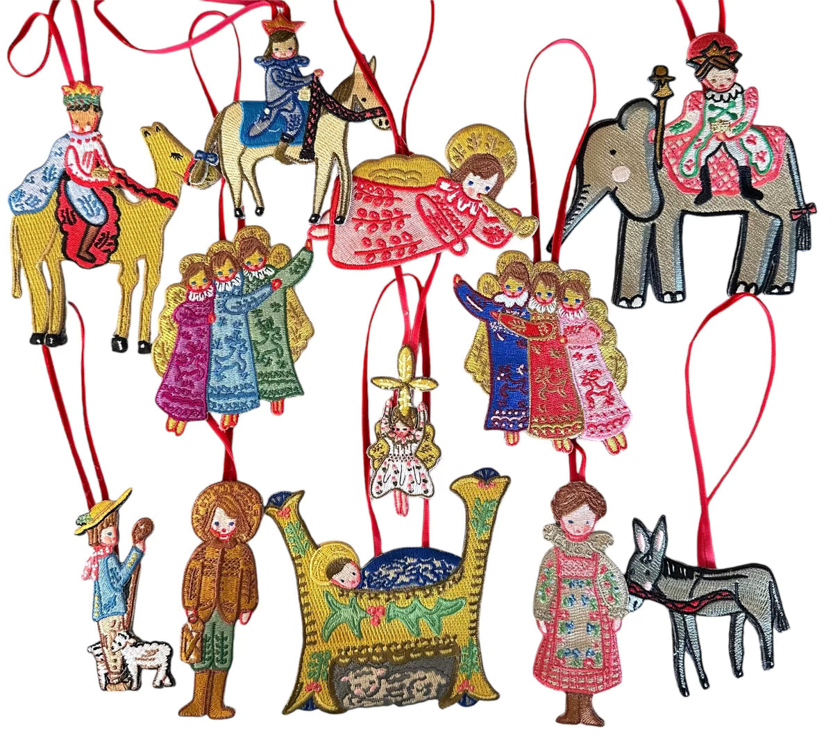 Nativity Embroidered Ornaments - set of 12