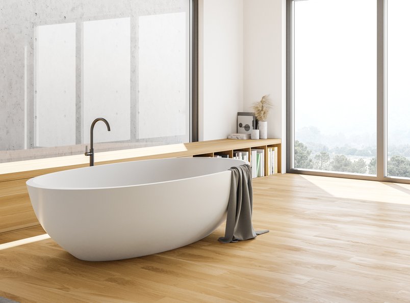 Benefits of LVT is that it can be installed in bathrooms