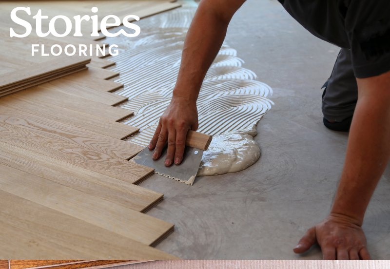 Gluing down solid hardwood flooring