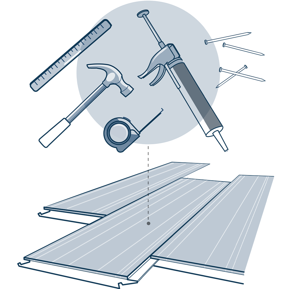 A Diagram of LVT (luxury vinyl tile) flooring installation