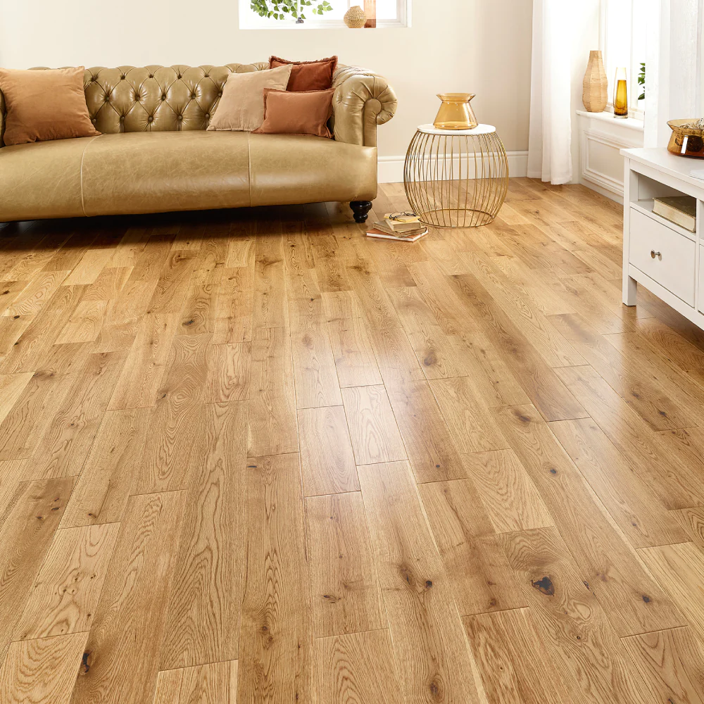 Lusso Florence Natural Smooth UV Lacquered Solid Oak 125mm