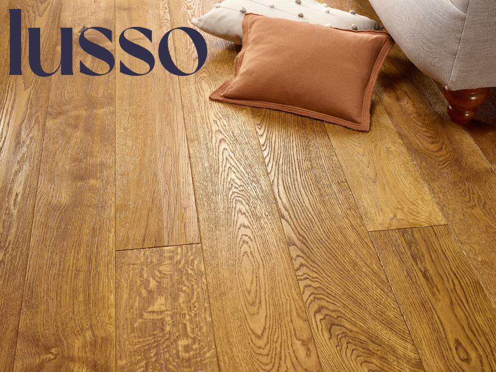 Lusso Venice Golden Handscraped Brushed & Lacquered Engineered Oak 180mm