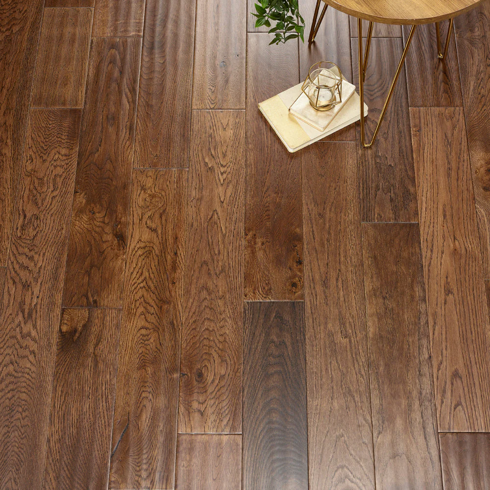 Top Flooring Trends of 2024 - Warm Rustic Wood Flooring - Lusso Florence Coffee Handscraped Solid Oak Flooring