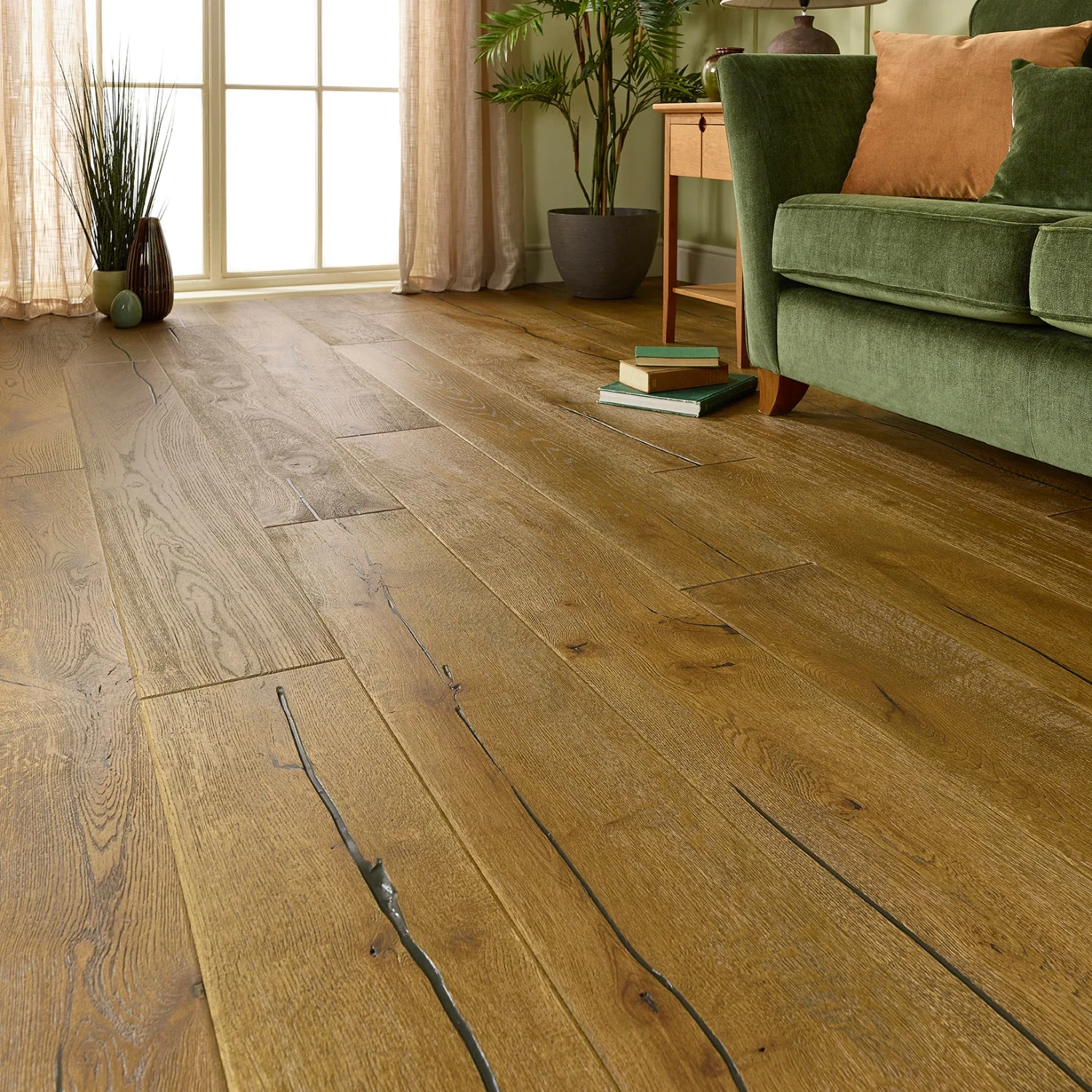 Top Flooring Trends of 2024 - Wide Plank Wood Flooring - Lusso Trento Distressed Oiled Golden Engineered Oak 220mm