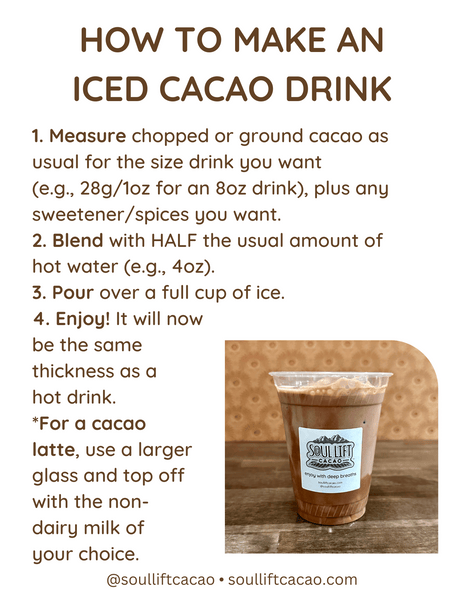 how to make an iced ceremonial cacao drink