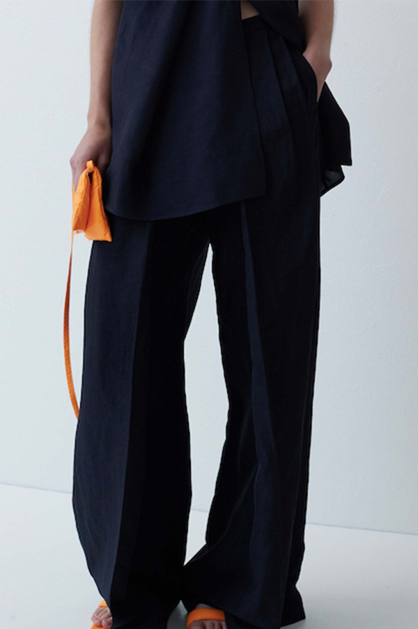 Pitomi Wide Leg Trousers in Dark Navy (Sold Out)