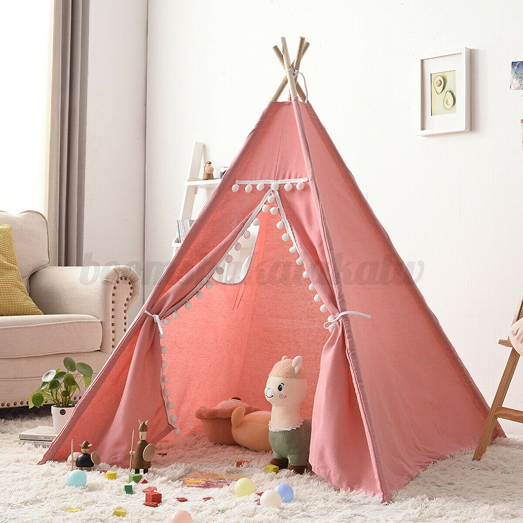 Samenpersen Oh Acteur Teepee canvas Wigwam Tent Cubby House 1.3M Large for kids indoor -Pink –  Funyards Australia
