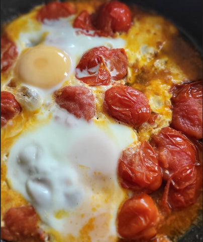 Eggs and cherry tomatoes