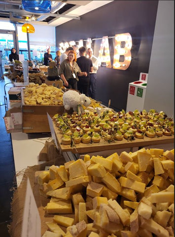 Cheese display on cheese boards