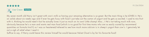 Baby Harry's Customer Review Why He Loves Velvet Cloud Sheep's Milk Yogurt