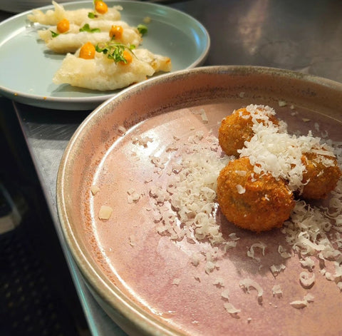 Oxtail croquettes with Rockfield Sheep’s cheese – Fish & Bean Sligo