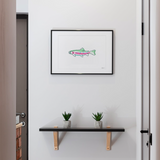 Bold Series - Single line Rainbow Trout Art Print
