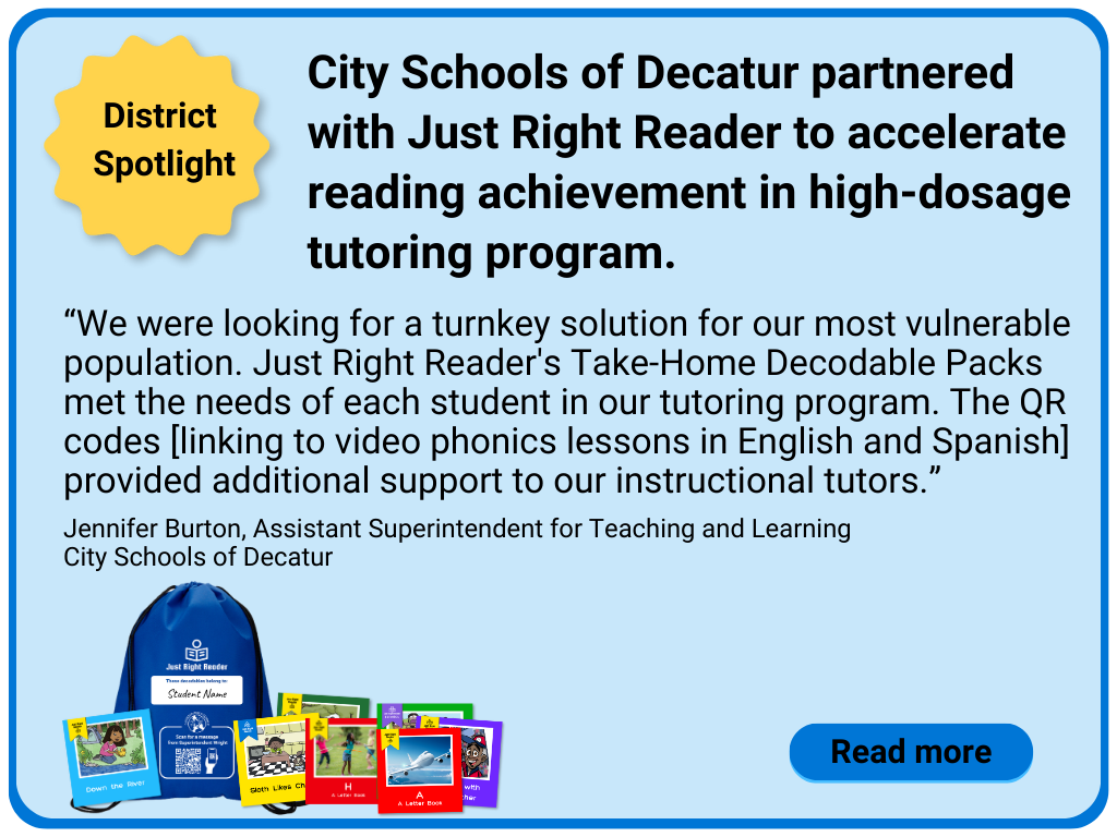 City Schools of Decatur district spotlight for high-dosage tutoring