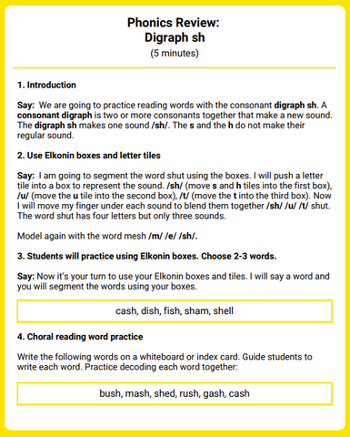 Just Right Reader Digraph Review Lesson