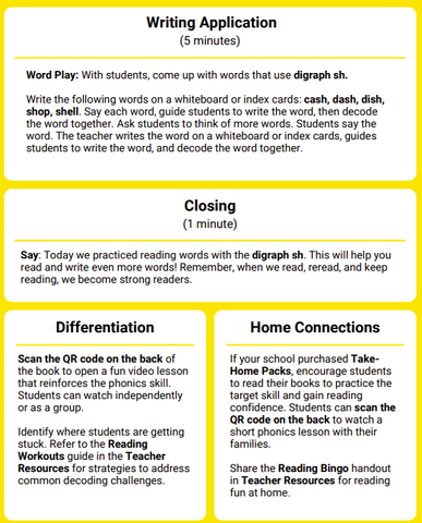 Just Right Reader Writing Lesson