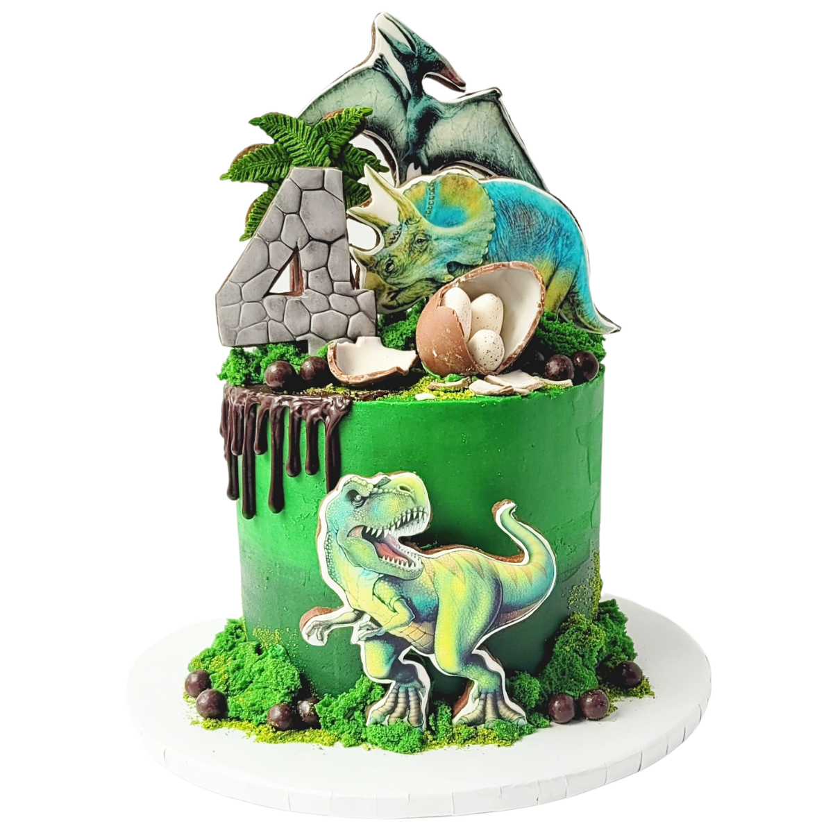 Dinosaurios Buttercream Drip cake