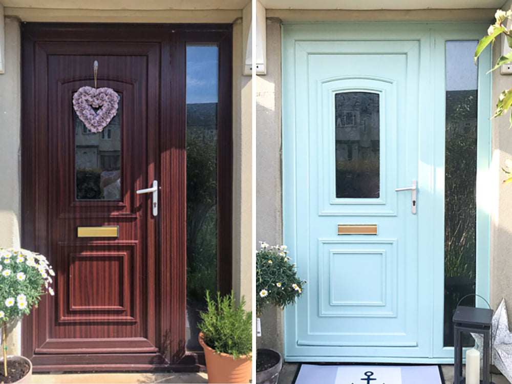 Before and after of a UPVC door