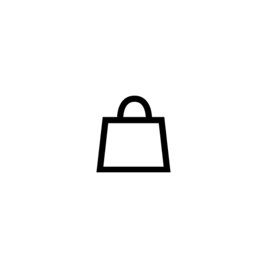 Simple shopping bag icon in black on a white background.