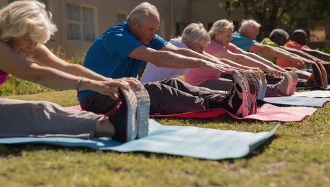 people are exercising outside