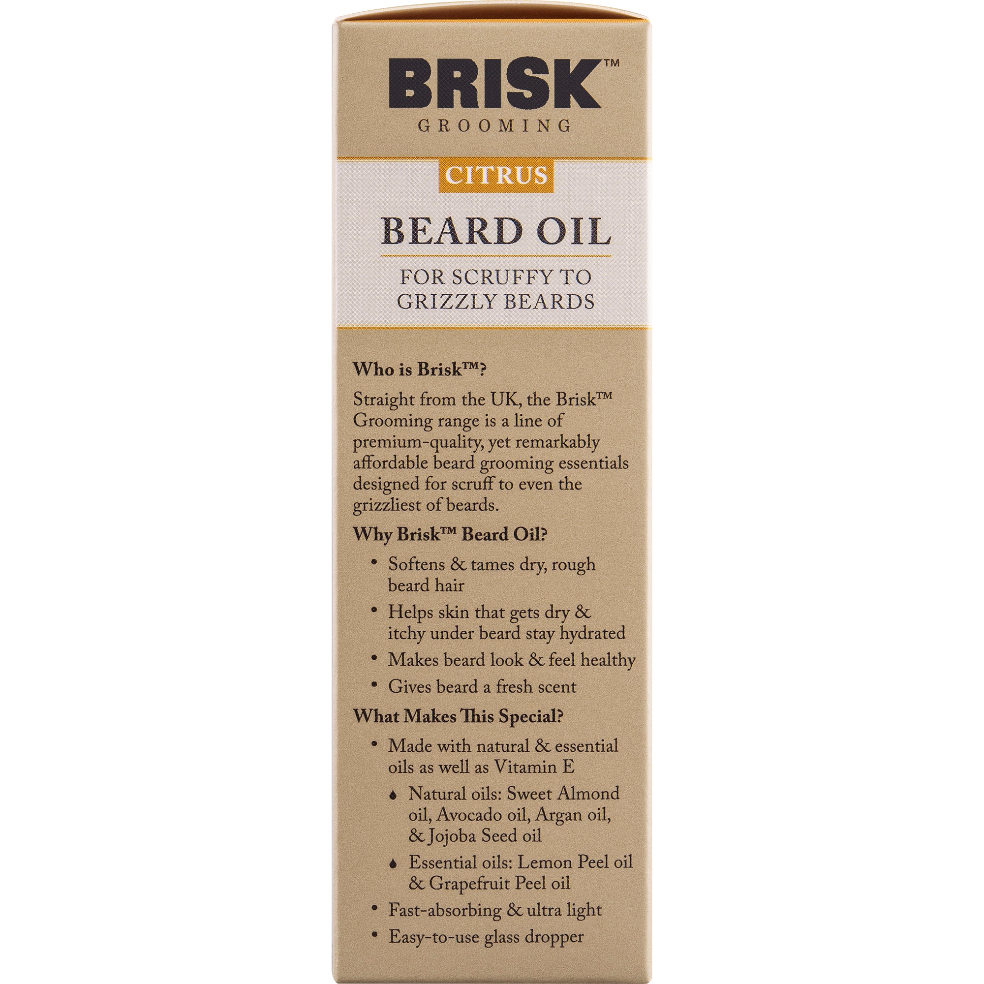 brisk beard oil citrus