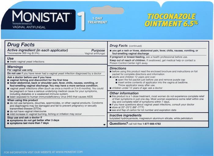 can i use monistat on a baby yeast infection