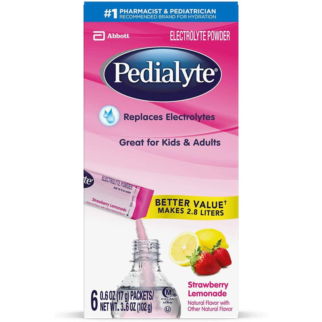 Pedialyte Electrolyte Powder, Strawberry Lemonade, Electrolyte Hydrati | Silver Rod Pharmacy