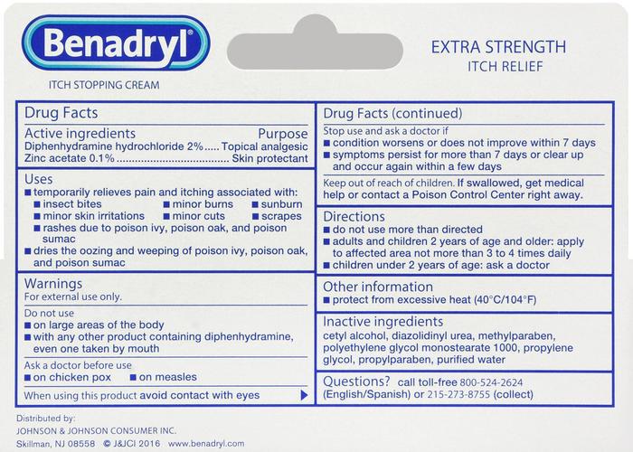 benadryl itch relief