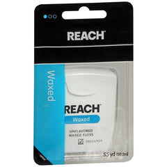 REACH Unflavored Waxed Dental Floss, 55 yards