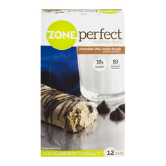 Zone Perfect Chocolate Chip Cookie Dough Nutrition Bar 1.58 oz, 12 per case