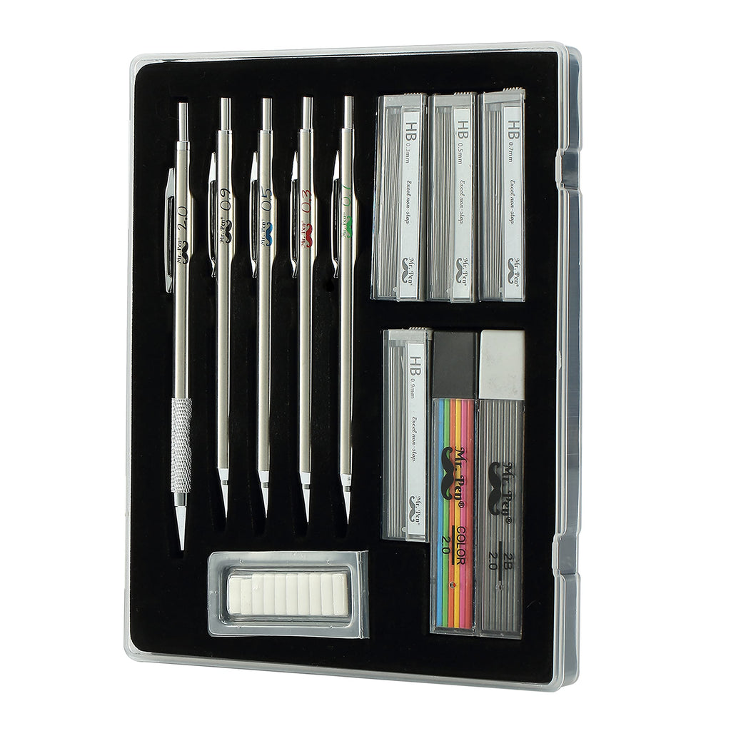 Mr. Pen- Metal Mechanical Pencil Set with Lead and Eraser Refills, 5