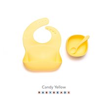 Load image into Gallery viewer, Silicone Bib Combo - Candy Yellow - BabybeadsSA
