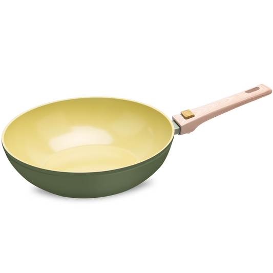 Sartén Wok aluminio inducción Ø28 cm - Mango silicona - THE SECRET