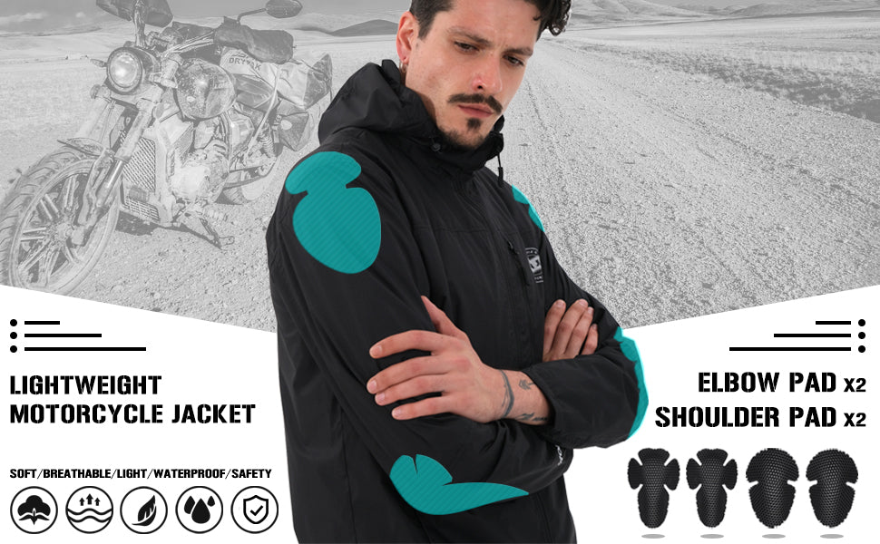 La chaqueta de la motocicleta de Hierro Jia para los hombres con motocicleta delgada Motorbike Montar engranaje protector de la armadura chaquetas impermeables con la tira reflectante