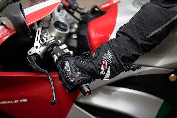 IRONJIAS Black Waterproof Electric Heated Motorcycle Gloves