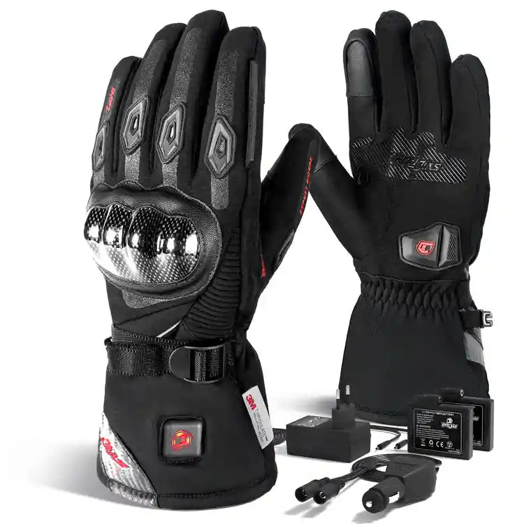 IRON JIA'S Guantes Calefactables Recargables,Guantes Moto Calefactables  Hombre Mujer,Guantes Moto Invierno cálidos para Exteriores con protección  para los Nudillos,Impermeables,Pantalla táctil,XXL : : Coche y moto