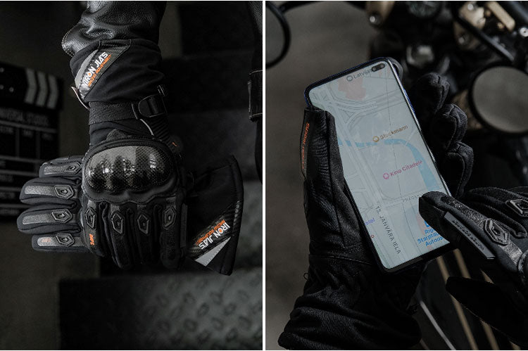 IRONJIAS Winter Warm Waterproof Protective Motorcycle Riding Gloves