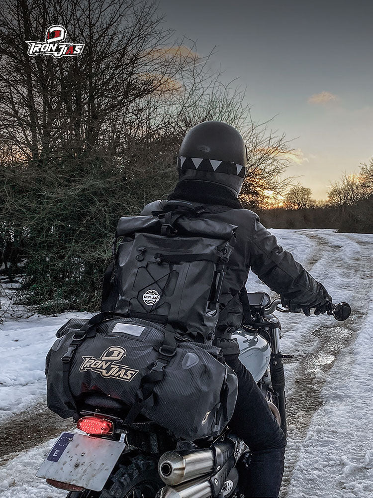 IRONJIAS Black Large Capcacity Waterproof Motorcycle Travel Adventure Dry Bag